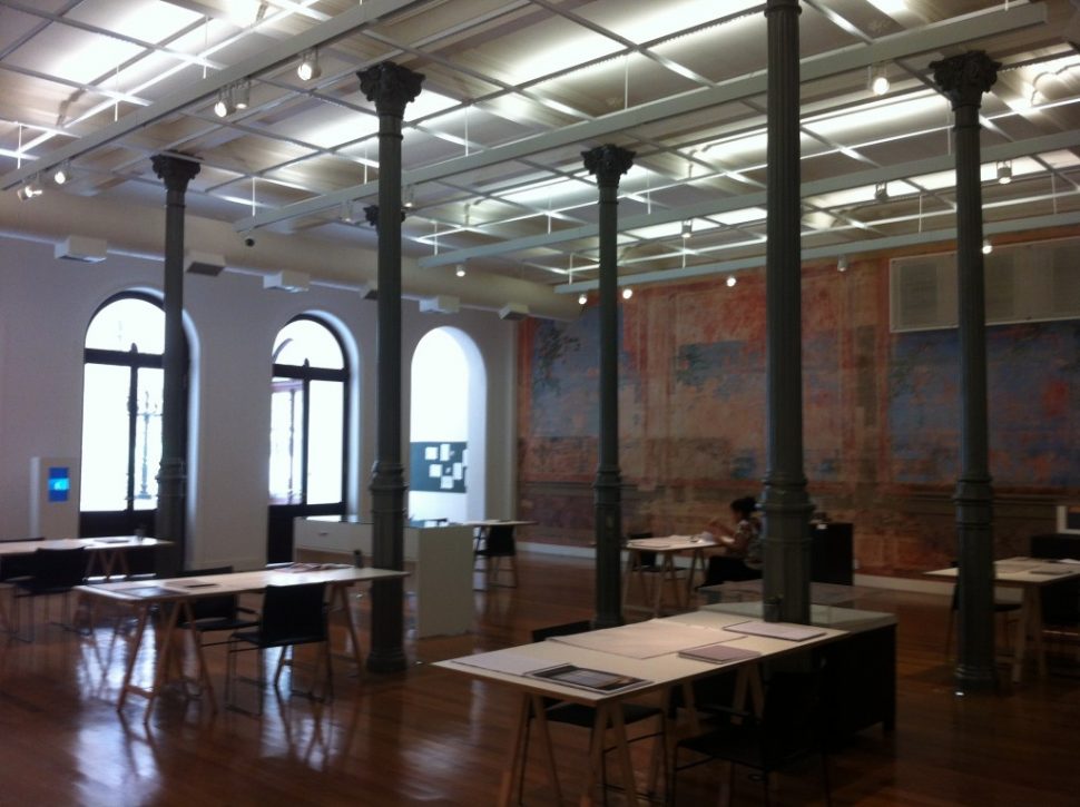 Sala de Exposições, no piso térreo do antigo Conservatório Dramático e Musical de São Paulo.