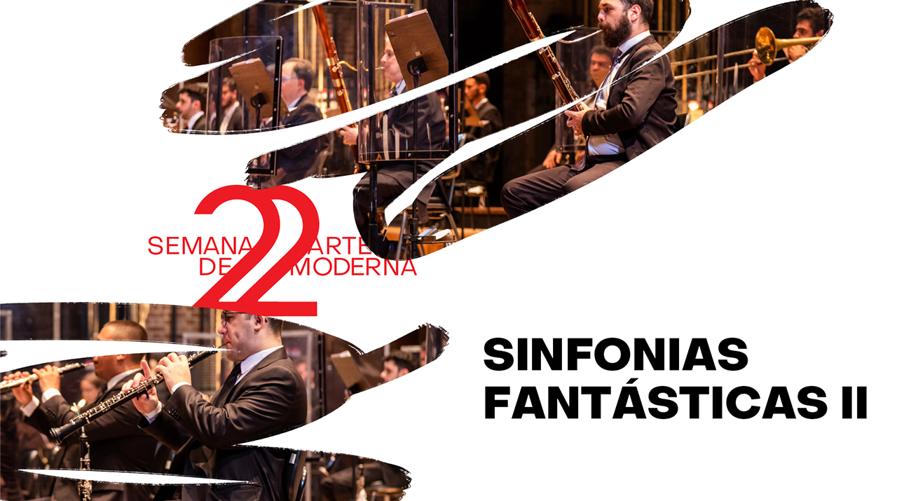SEMANA DE 22: Orquestra Experimental de Repertório apresenta "Sinfonias Fantásticas II". Imagem dos musicos tocando.